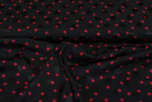 Satin bedruckt dots schwarz-rot