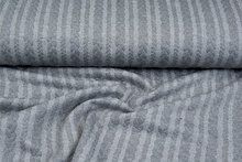 Strickstoff mit Zopfmuster grau meliert