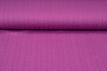 Strickstoff mit Zopfmuster fuchsia