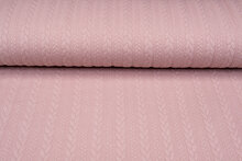 Strickstoff mit Zopfmuster altrosa