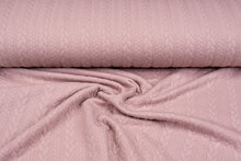 Strickstoff mit Zopfmuster altrosa