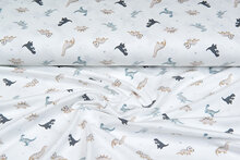 Baumwolljersey bedruckt little dinosaur ecru