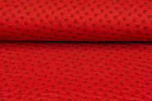 Strickstoff dots rot-dunkelgrau