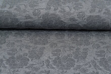 Strickstoff flower leaves grau