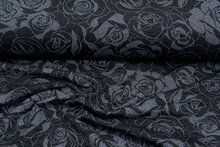Strickstoff roses dunkelgrau-grau