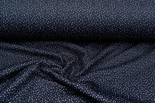 Strickstoff little dots dunkelblau-hellgrau