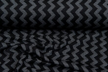 Strickstoff zigzag schwarz-grau