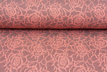 Strickstoff flowers lachsrosa