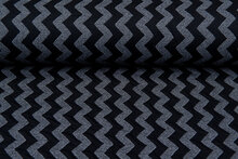 Strickstoff zigzag dunkelblau-grau