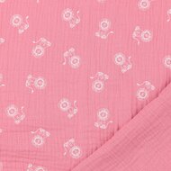 Baumwoll Musselin bedruckt little lions altrosa