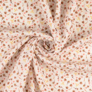 Baumwoll Musselin bedruckt little flower altrosa-ecru