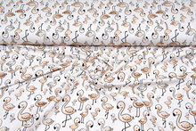 Baumwolljersey digital bedruckt bedrukt lovely flamingo hellsand