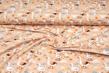 Baumwolljersey digital bedruckt bedrukt lovely goos kamel