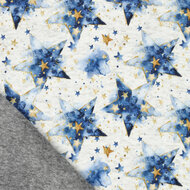 Alpenfleece bedruckt stars grau-blau