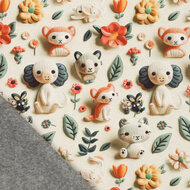 Alpenfleece bedruckt cuddly ecru
