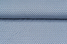 Baumwolljersey embroidered retro metalblau-weiss