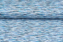 Baumwolljersey embroidered retro stripes blau-lila