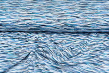 Baumwolljersey embroidered retro stripes blau-lila