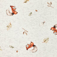 Alpenfleece bedruckt squirrel hellgrau