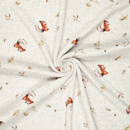 Alpenfleece bedruckt squirrel hellgrau