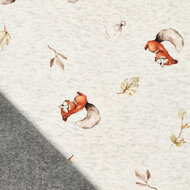 Alpenfleece bedruckt squirrel hellgrau