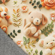 Alpenfleece bedruckt cuddly bears beige