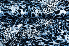 Baumwolljersey bedruckt panther blau-weiss