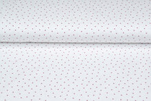 Baumwolljersey bedruckt mini hearts ecru - altrosa