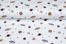 Baumwolljersey bedruckt mini astro world ecru - bordeaux