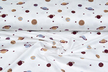 Baumwolljersey bedruckt mini astro world ecru - bordeaux