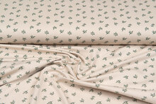Baumwolljersey bedruckt mini branches sand