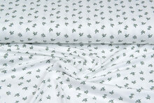 Baumwolljersey bedruckt mini branches ecru - off-white