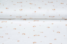 Baumwolljersey bedruckt mini hedgehog ecru - rostrot