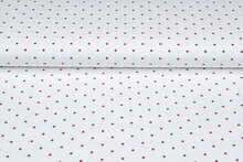 Baumwolljersey bedruckt stars ecru - rot