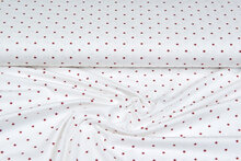 Baumwolljersey bedruckt stars ecru - rot