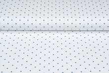 Baumwolljersey bedruckt stars ecru - metalblau