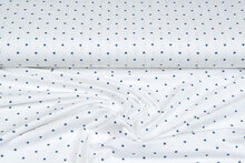 Baumwolljersey bedruckt stars ecru - metalblau