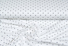 Baumwolljersey bedruckt stars ecru - dunkelblau