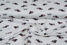 Baumwolljersey bedruckt race cars off-white