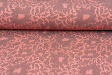 Strickstoff Jacquard autumn leaves lachsrosa