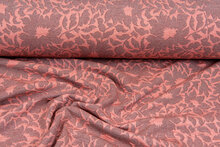 Strickstoff Jacquard autumn leaves lachsrosa