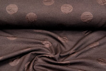 Strickstoff Jacquard big dots braun