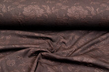 Strickstoff Jacquard roses 2 braun
