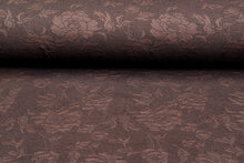 Strickstoff Jacquard roses 2 braun