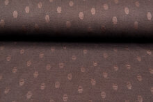 Strickstoff Jacquard dots braun
