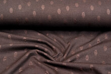 Strickstoff Jacquard dots braun