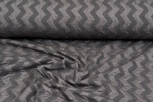 Strickstoff Jacquard zigzag silbergrau-taupe