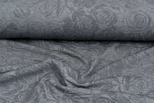 Strickstoff Jacquard roses 1 grau-dunkelgrau
