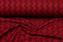 Strickstoff Jacquard zigzag rot-weinrot