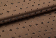Futterstoff Jacquard Kronen VO10 gold-braun